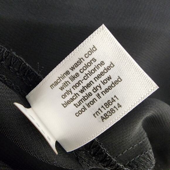 NWT Lane Bryant Womens Split Neck Popover Blouse Black Sheer Ruffle Pleated 18 - Picture 12 of 14